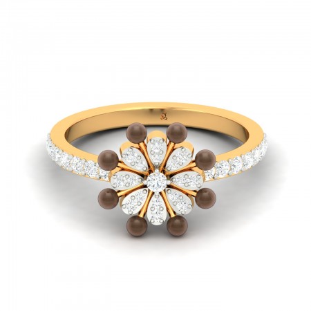 Anniversary Studded Moissanite Solid Gold Ring