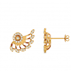 Astonishing Moissanite Gold Stud Earring