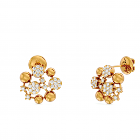 Astonishing Studded Moissanite Gold Stud Earring 