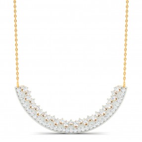 Astonishing Studded Moissanite Solid Gold Necklace
