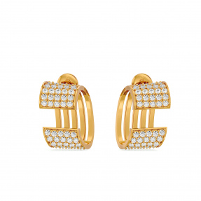 Ave Twisted Fifth Row Moissanite Gold Stud Earring