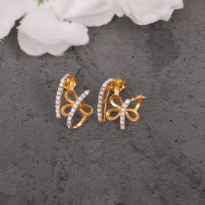 Butterfly Moissanite Gold Stud Earring
