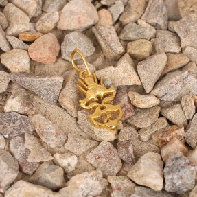 Chinese Mask Solid Gold Charm