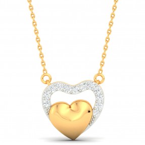 Cute Minimalist Heart Shape Solid Gold Moissanite Necklace