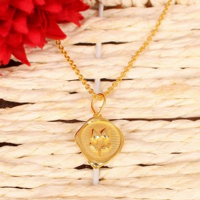 Flower Stamp Solid Gold Charm