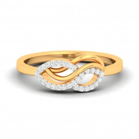 Infinity Ring Designer Solid Gold Moissanite Ring