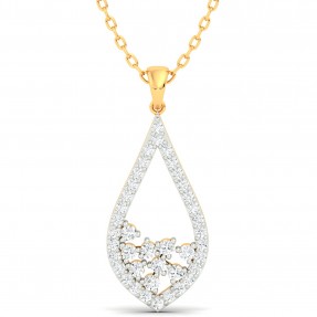Pointed Pear Shaped Solid Gold Moissanite Pendant
