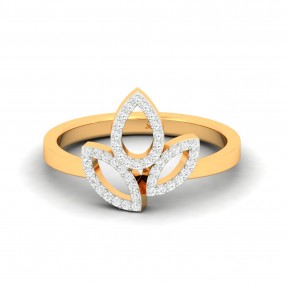 Twinkle Petals Designer Solid Gold Moissanite Ring